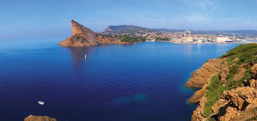 La Ciotat en Provence Alpes Côte d'Azur, croissant de plage